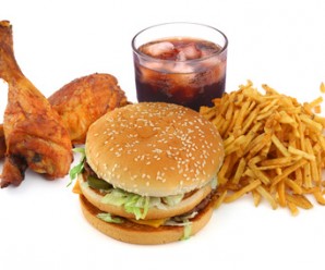 fast food collection on on white background